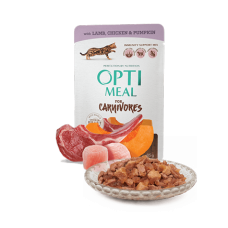 Optimeal для котов с ягненком и куриным филе в тыквенном желе