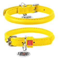 COLLAR Нашийник WAUDOG Glamour круглий для собак (ширина 9 мм, довжина 20-25 см), жовтий