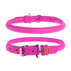 COLLAR Нашийник Glamour шкіряний круглий для собак (ширина 20 мм, довжина 45-53 см), рожевий