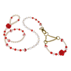 PARURE RUBY Нашийник+поводок у вигляді бус, пластик+метал