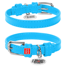 COLLAR Нашийник WAUDOG Glamour без прикрас (ширина12 мм, довжина 21-29 см), блакитний