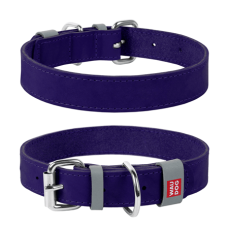 COLLAR Нашийник WAUDOG Classic шкіра, металева пряжка (ширина 25 мм, довжина 38-49 см), фіолетовий