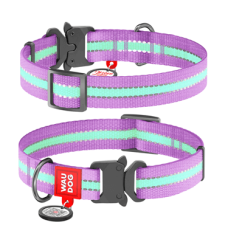 COLLAR Нашийник WAUDOG Nylon світлонакопичувальний (ширина 20 мм, довжина 24-40 см), фіолетовий