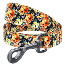 COLLAR Повідець WAUDOG Nylon Гламурні черепи (ширина 20 мм, довжина 122 см)