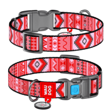 COLLAR Нашийник WAUDOG Nylon Етно (ширина 25 мм, довжина 31-49 см), червоний