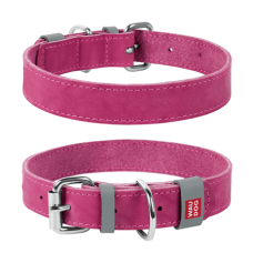 COLLAR Нашийник WAUDOG Classic шкіра, металева пряжка (ширина 12 мм, довжина 21-29 см), рожевий