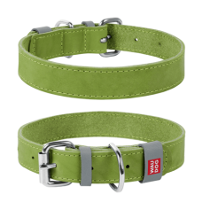 COLLAR Нашийник WAUDOG Classic шкіра, металева пряжка (ширина 12 мм, довжина 21-29 см), салатовий