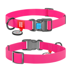 COLLAR Нашийник водостійкий WAUDOG Waterproof пряжка пластик (шир. 15 мм, довж. 23-35 см), рожевий