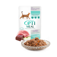 Optimeal для котов с ягненком и куриным филе в тыквенном желе
