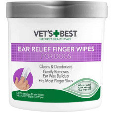 Vet\'s Best Ear Relief Finger Wipes (50CT) / Косм. з-б вологі серветки для чищення вух д/собак (50 шт)