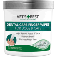 VET`S BEST Clean Teeth Wipes (50CT)/Косм. з-б вологі серветки для чищення зубів д/собак (50 шт)