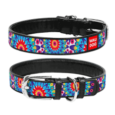 Collar Ошейник WAUDOG Desing Цветы Черный