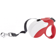 AMIGO MINI TAPE RED-WHITE Рулетка-поводок зі стрічкою