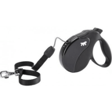 AMIGO S COR.BLACK-BLACK Рулетка-поводок зі шнуром