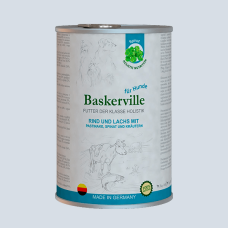 Baskerville Holistic Rind und Lachs для собак. Лосось и говядина с пастернаком, шпинатом и зеленью, 800 г