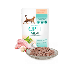 Optimeal для котов со вкусом кролика в белом соусе
