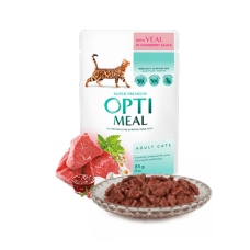 Optimeal для котов со вкусом телятины в клюквенном соусе