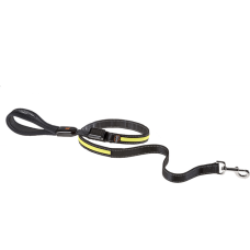 ERGOLED G25/125 YELLOW Поводок   з LED-світлом, USB+ сонячн.заряд.,нейлон+шкіра