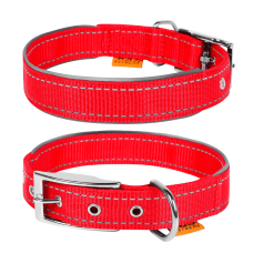COLLAR Нашийник Dog Extreme з нейлону подвійний світловідбив. (шир 20 мм, довж 30-40 см), червоний