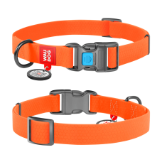 COLLAR Нашийник водостійкий WAUDOG Waterproof пряжка пластик (шир. 15 мм, довж. 23-35 см), помаранч.
