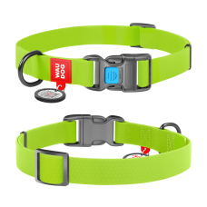 COLLAR Нашийник водостійкий WAUDOG Waterproof пряжка пластик (шир. 15 мм, довж. 23-35 см), салатовий