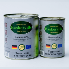 BASKERVILLE Консерва для собак з телятиною та м'ясом гуски 800 г