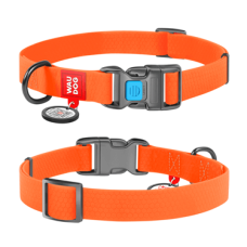COLLAR Нашийник водостійкий WAUDOG Waterproof пряжка пластик (шир. 25 мм, довж. 35-58 см), помаранч.