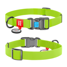 COLLAR Нашийник водостійкий WAUDOG Waterproof пряжка пластик (шир. 20 мм, довж. 24-40 см), салатовий