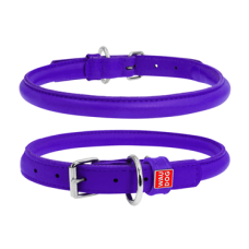 COLLAR Нашийник Glamour шкіряний круглий для собак (ширина 20 мм, довжина 45-53 см), фіолетовий